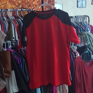 Puma Red and Black Short Sleeve Tee